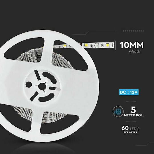 V-TAC Waterproof LED Strip 12V Cold White Light 5m Type SMD5050