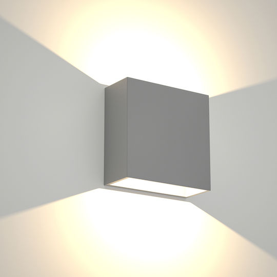 Inlight Yellowstone Wall-Mounted Outdoor LED Ceiling Lamp IP65 4W With Warm White Double Beam Light 12x12x12cm
