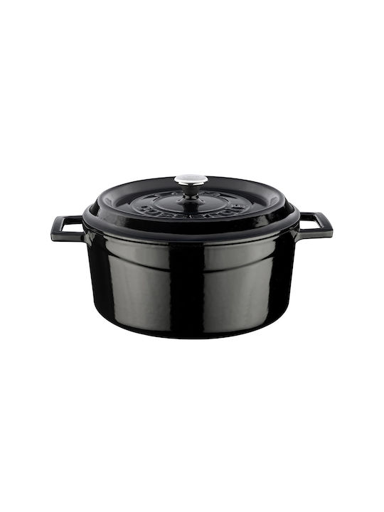 Lava Tiefer Topf aus Gusseisen 4.5Es / 24cm Black