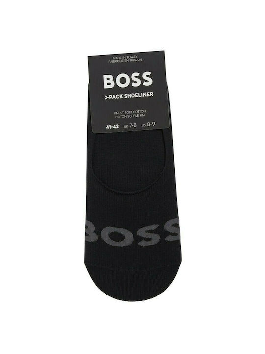 Hugo Boss Men's Solid Color Socks Black 2Pack