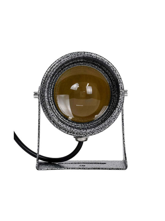 GloboStar Φωτιστικό Προβολάκι LED Εξωτερικού Χώρου 16W με Θερμό Λευκό Φως IP65 Ασημί