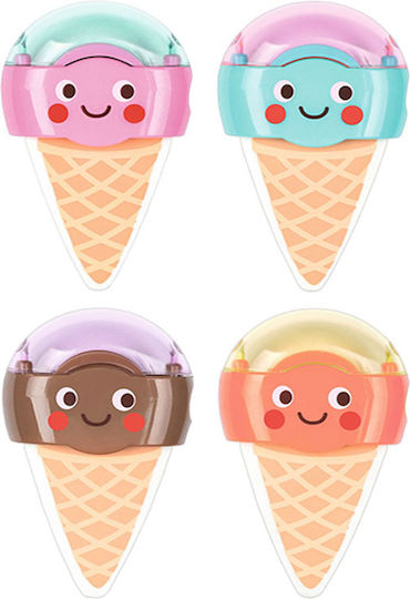 Moses Be Happy Plastic Sharpener Barrel with Eraser (Μiscellaneous Colours) 1pcs