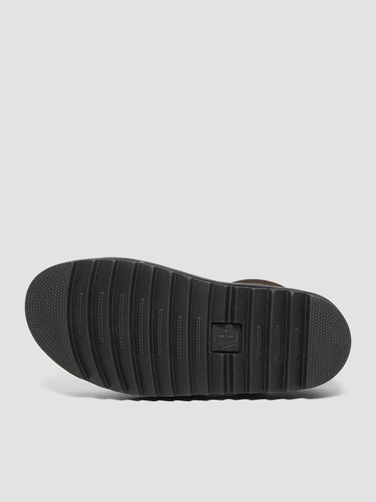 Illusion Leder Flache Sandalen für Damen Flatforms in Braun Farbe
