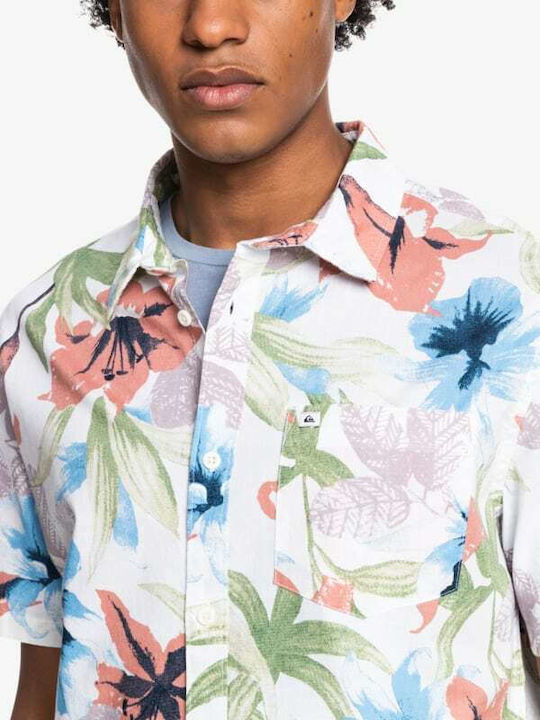 Garden Path Short Sleeve Cotton Shirt Floral Multicolour EQYWT04286 WCL7