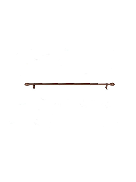 Import Hellas Extendable Metallic Curtain Pole Briz-Briz Double with Rail Φ12mm 135-235cm Oxide