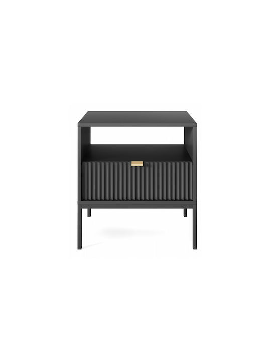 Rectangular Side Table Palermo Wooden Black L54xW39xH56cm.