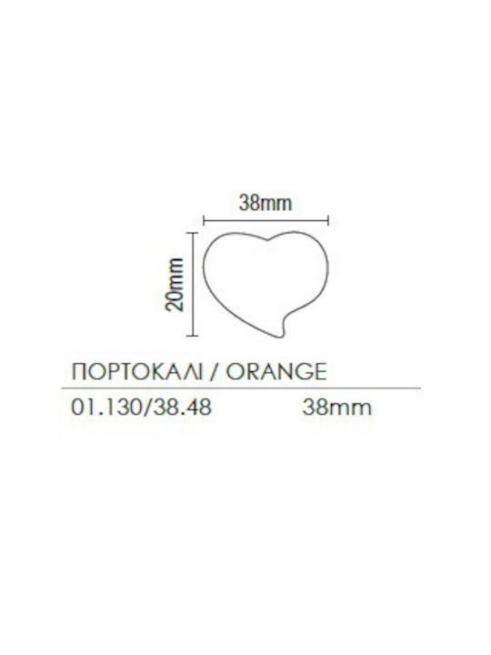 Viometale Lovely Kids Knob Furniture made of Plastic in Orange Color 38mm vio 01.130/38.48 1pcs