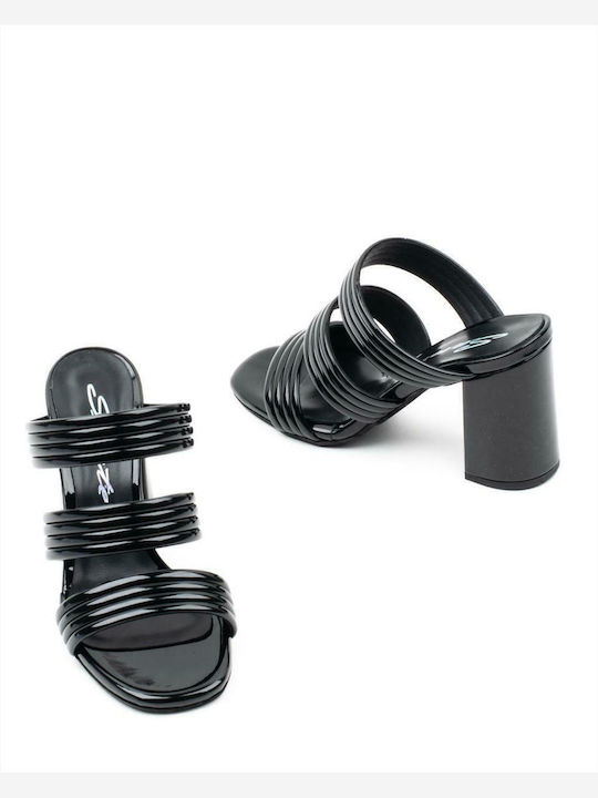 Sandals from Patent Leather Black