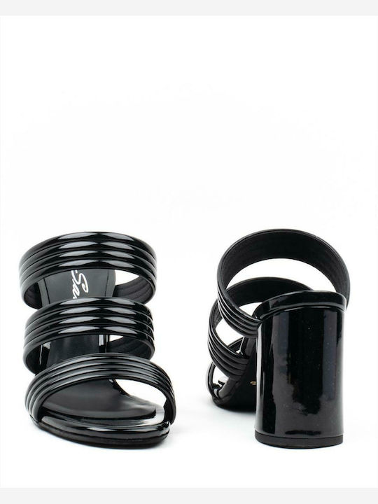 Sandals from Patent Leather Black