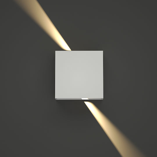 Inlight Yellowstone Wall-Mounted Outdoor LED Ceiling Lamp IP65 4W With Warm White Double Beam Light 12x12x12cm