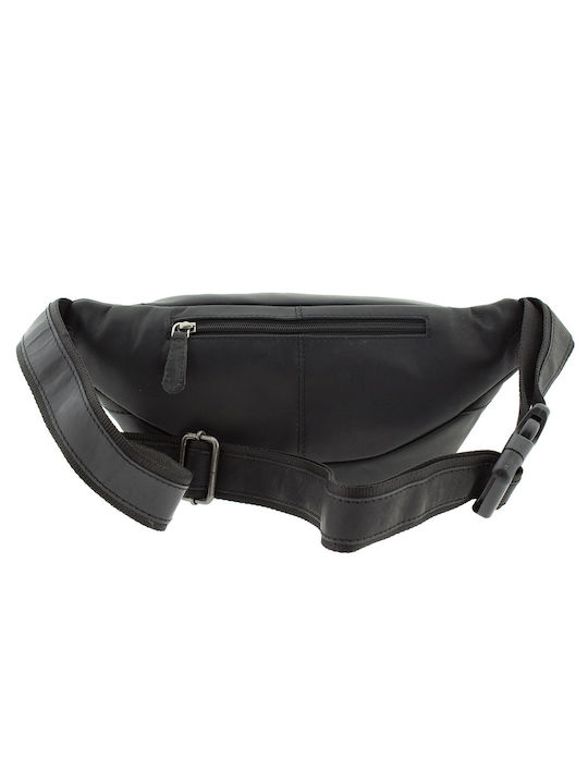 RCM Men's Leather Waist Bag Black