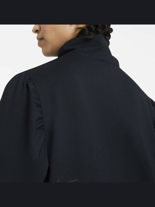 Sportswear Γυναικείο Αθλητικό Μπουφάν Αδιάβροχο και Αντιανεμικό Μαύρο