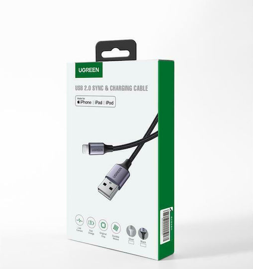 Ugreen US199 Braided USB to Lightning Cable Μαύρο 1m (60156)