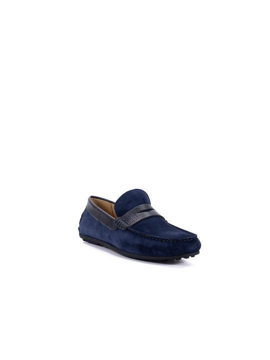 Sandro Ferri Men's Leather Loafers Blue