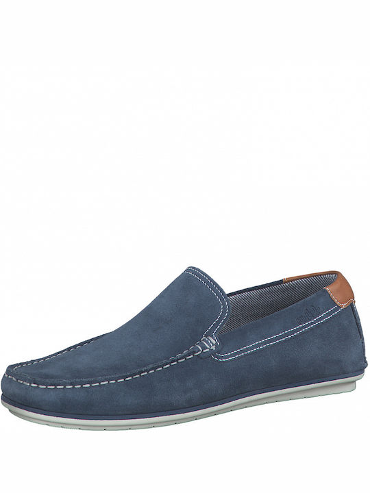 S.Oliver Men's Leather Moccasins Blue