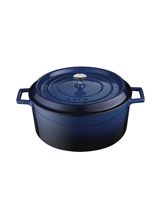 Lava Cast Iron Stockpot 10lt / 32cm Μπλε