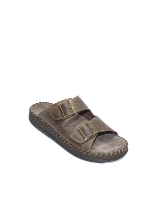 Zarkadi Leder Herrensandalen in Braun Farbe