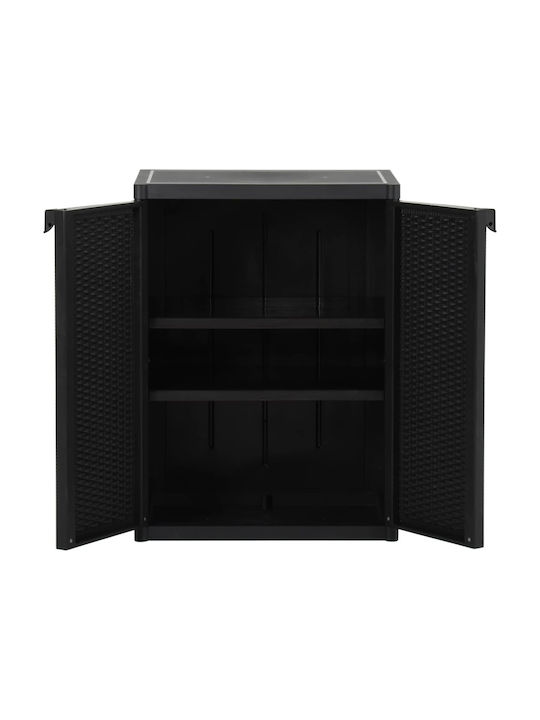 Dulap Dublu-Foi Din Polipropilenă Cu 2 Rafturi Negru 65x45x88 Cm