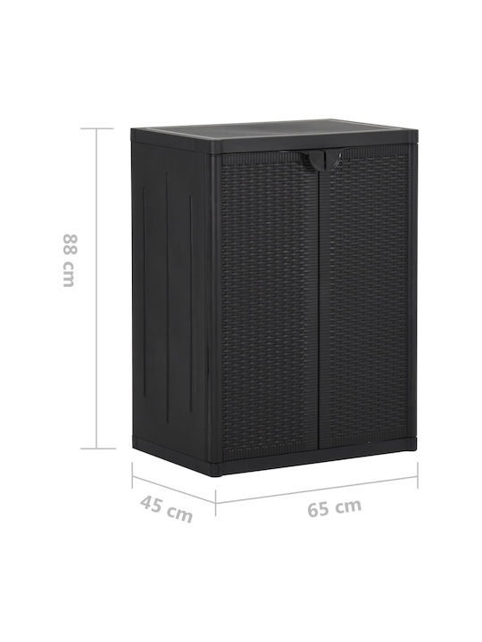 Dulap Dublu-Foi Din Polipropilenă Cu 2 Rafturi Negru 65x45x88 Cm