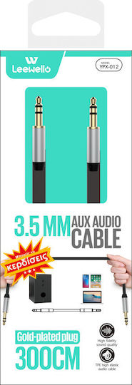 Leewello 3.5mm male - 3.5mm male Cable Black 3m (ΤΝ-Μ012)