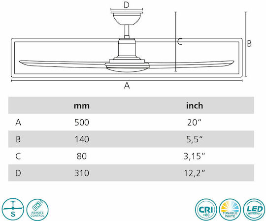 Eglo Marinella Πλαφονιέρα 50cm με Φως Μαύρη