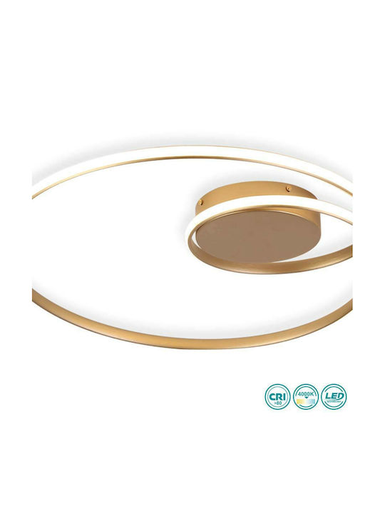 Sun Light Penda Πλαφονιέρα Οροφής 60εκ. Χρυσή με Ενσωματωμένο LED