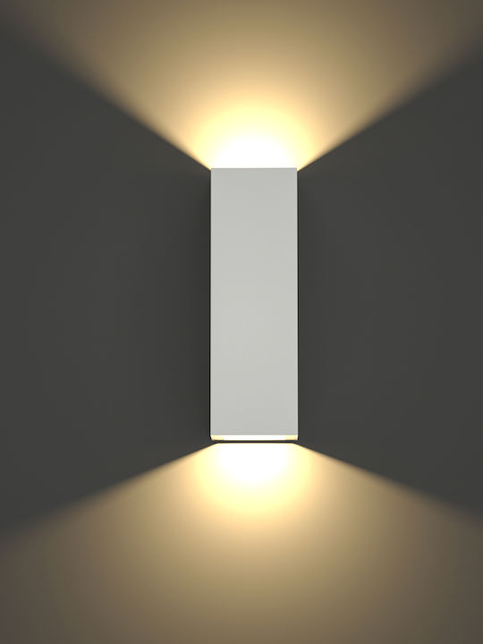 Inlight Lanier Wandmontiertes Außen-Spotlight LED IP65 5W mit Warmweiß Licht Doppelstrahl 4.1x4.1x12εκ.