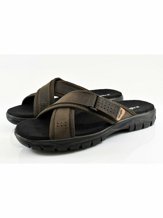 Wrangler Cliff Men's Leather Sandals Brown