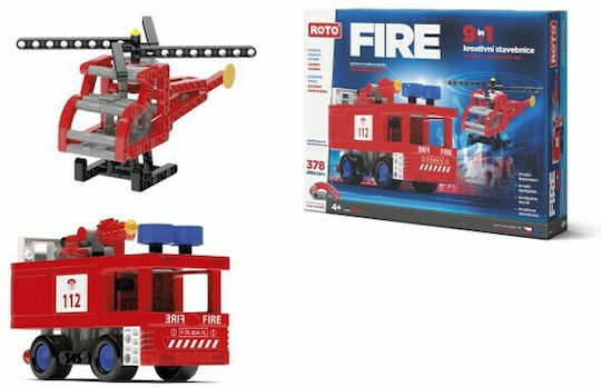 Efko Building Blocks Fire Truck & Helicopter 9 in 1 For 4+ Years 378 Pieces