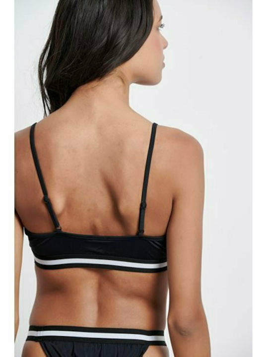 BodyTalk Sports Bra Bikini Top with Adjustable Straps Black