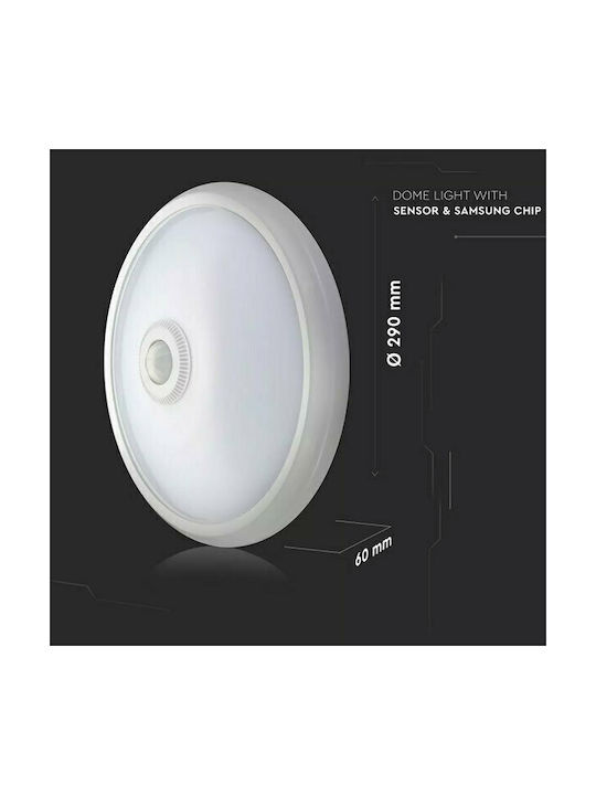 V-TAC Deckenleuchte 29cm Weiß mit Integrierter LED