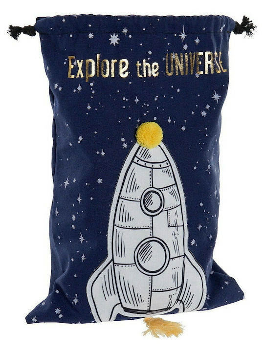 DKD Home Decor Explore Universe Kids Bag Pouch Bag Blue 26cmx1cmcm