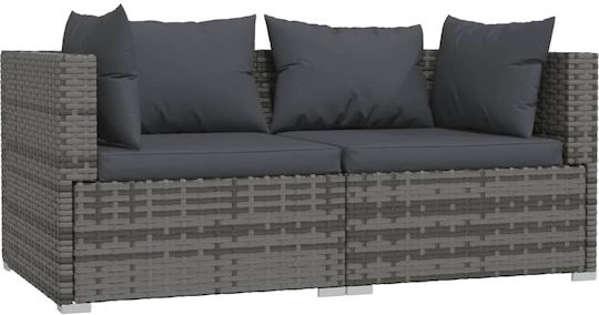 Garten- und Outdoor-Möbelsets 3 Stück Grau mit Kissen