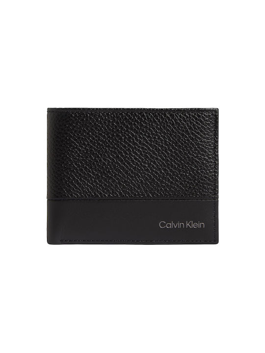 Calvin Klein Subtle Mix Bifold 6cc Δερμάτινο Ανδρικό Πορτοφόλι Καρτών Μαύρο