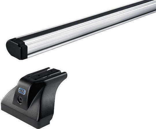Cruz Autodachträger Aluminium 128cm Universell mit Dachträgerfüßen Silber