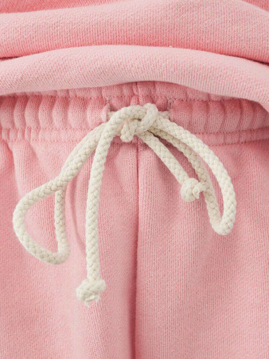 High Waist Sweatpants Jogger Peony