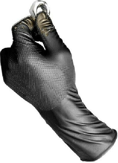 Grippaz Tough & Durable 246A Nitrile Examination Gloves Powder Free Black 50pcs
