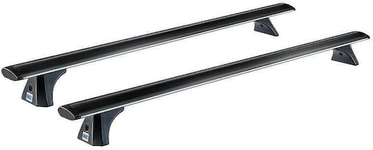 Cruz Μπάρες Οροφής Αλουμινίου Airo Dark 128εκ. Universal (Σετ με πόδια) Μαύρες