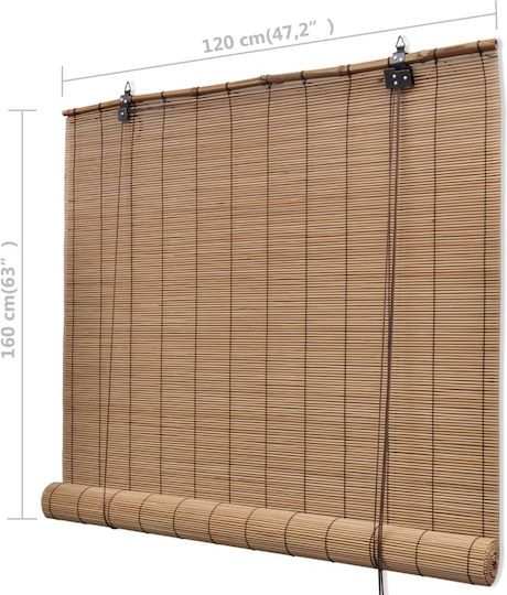 vidaXL Jalousie Bamboo Coffee B120xH160cm