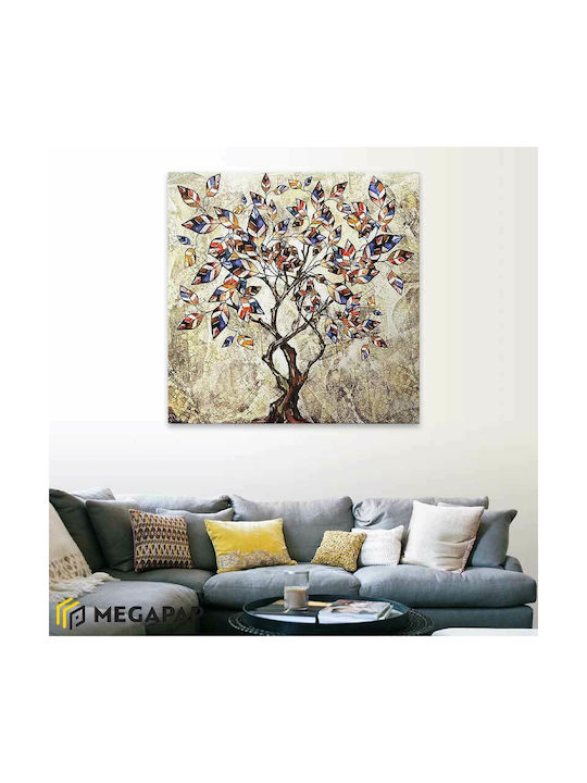 Megapap Tree and Leaves Πίνακας σε Καμβά 100x100cm