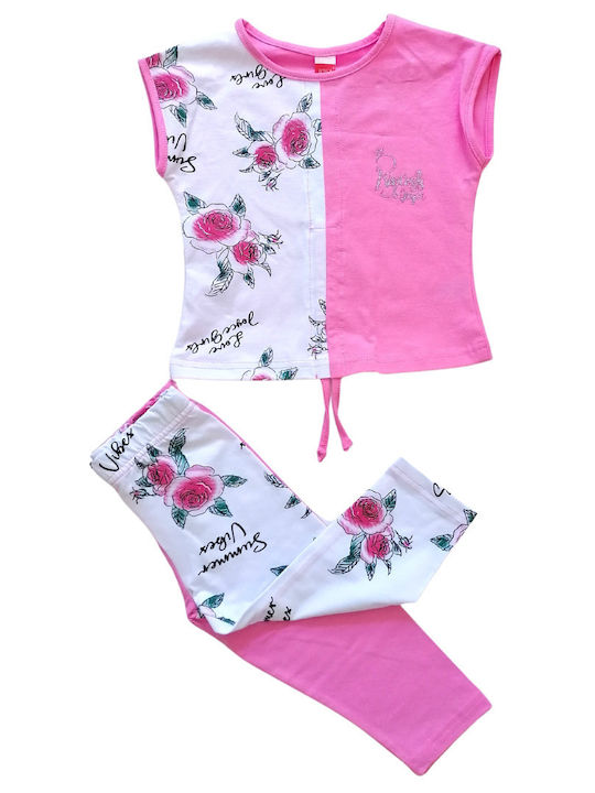 Joyce Kids Set with Leggings Summer 2pcs Pink