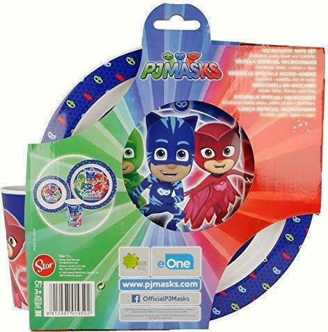 Chicco Feeding Set PJ Masks made of Plastic Blue 3pcs
