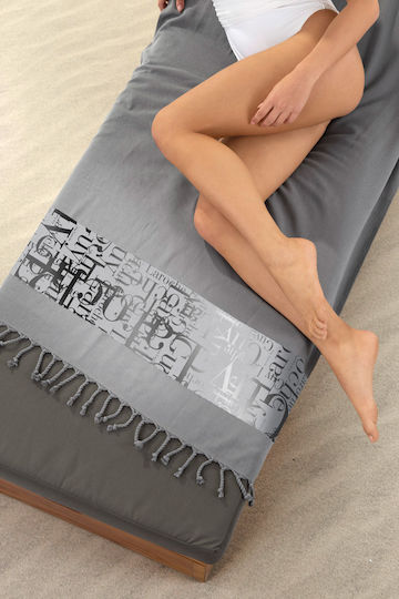 Guy Laroche Pestemal Παρεό Βαμβακερό 12 Grey με Κρόσσια 170x90εκ.