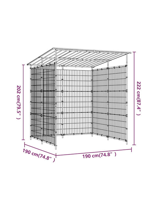 vidaXL Γαλβανιζέ Στέγαστρο Π222xΒ190cm