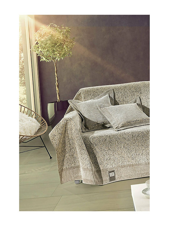 Guy Laroche Balance Armchair Throw Two Sides Chenille 150x170cm Sand