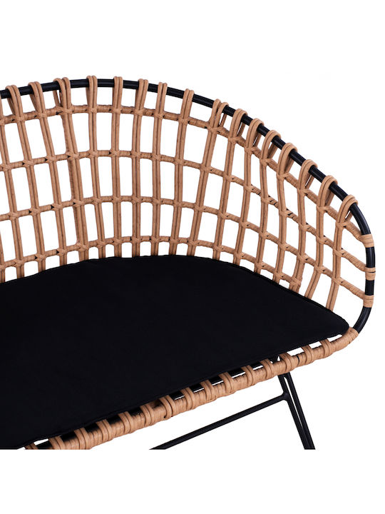 Allegra Bench Outdoor Metal Brown with Pillows 124x55x77cm