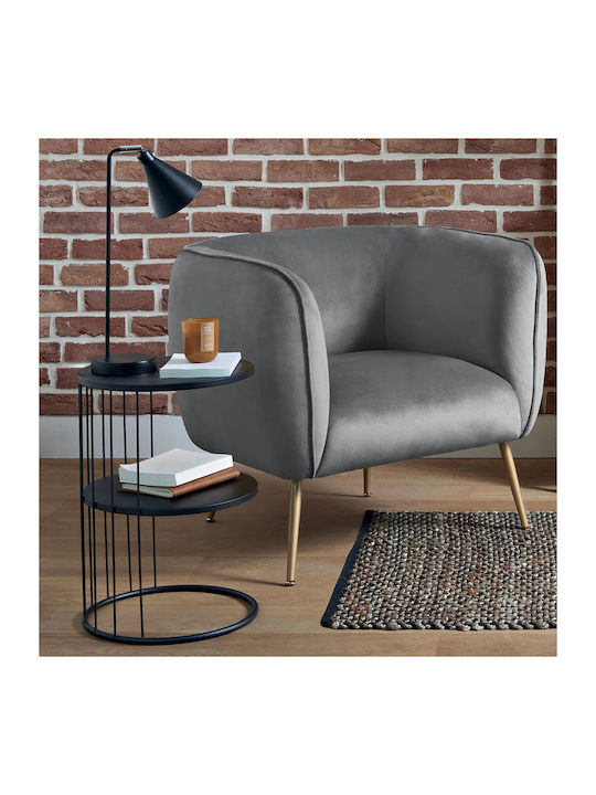 Masă Laterală Rotundă Kobu Metalică Neagră L36xL36xÎ52cm