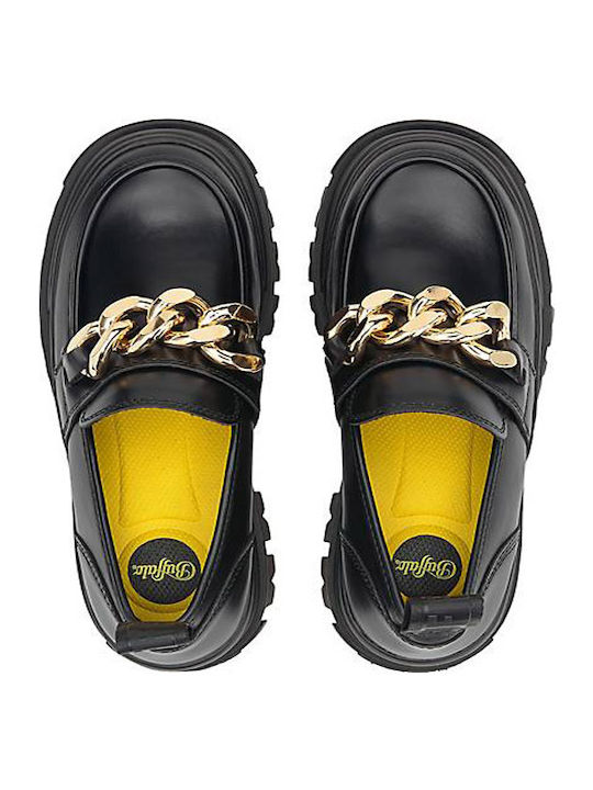 Buffalo Aspha Leather Women's Loafers in Black Color