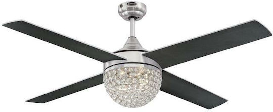 Westinghouse Kelcie Ανεμιστήρας Οροφής 132cm με Φως Brushed Nickel
