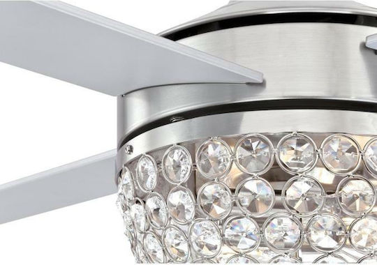 Westinghouse Kelcie Ανεμιστήρας Οροφής 132cm με Φως Brushed Nickel